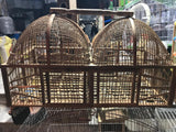 Handcrafted Wooden Double Bird Cage (Twin Compartment Design)