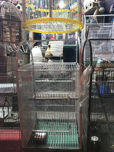 1.5x2 Ft Medium Bird Cage with Perch and Feeder Bowls