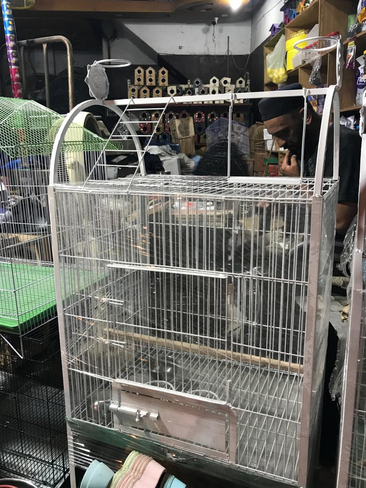 1.5x2 Ft Medium Bird Cage with Perch and Feeder Bowls